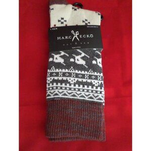 1 Pair Large Marc Ecko Cut & Sew Cotton Crew Socks 6-12 Skier